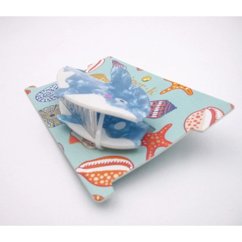 NWT Piper K Figural Acrylic Hair Clip Whale Whimsical Hair Accessory